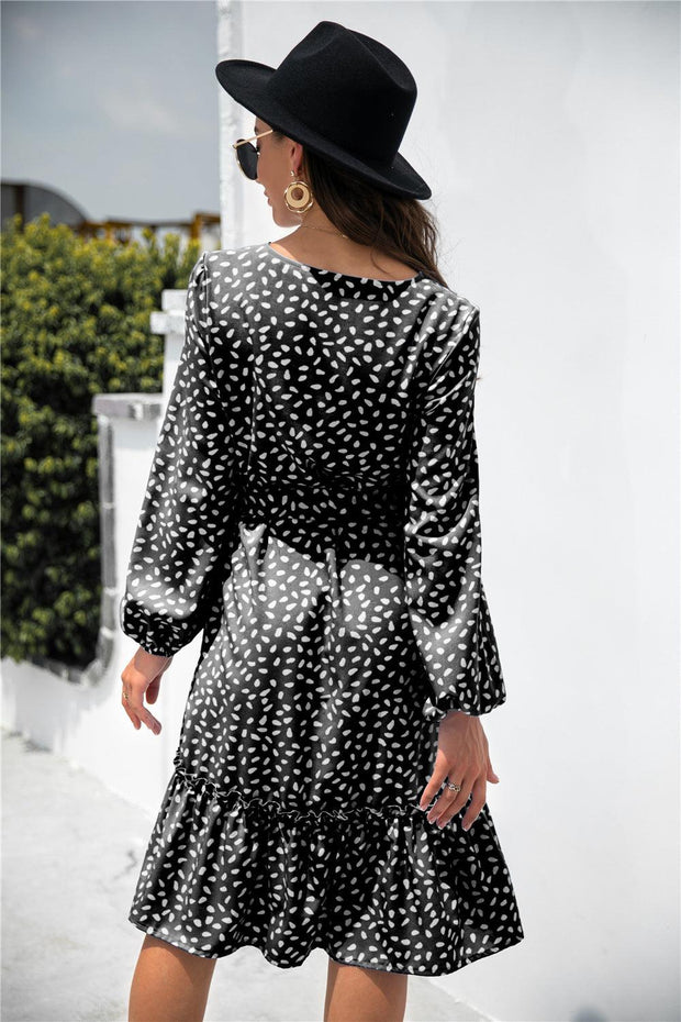Speckle Frill Trim Button Front Dress - Rico Goods by Rico Suarez