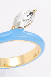 18K Gold Plated Glass Stone Ring