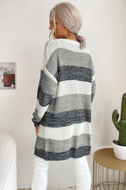 Striped Long Sleeve Duster Cardigan - Rico Goods by Rico Suarez