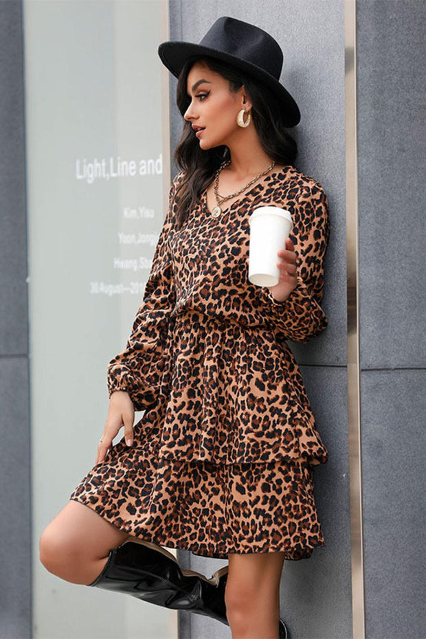 Leopard Print Layered Mini Dress - Rico Goods by Rico Suarez