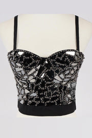 Mirrored and Beaded Crop Top - Rico Goods by Rico Suarez