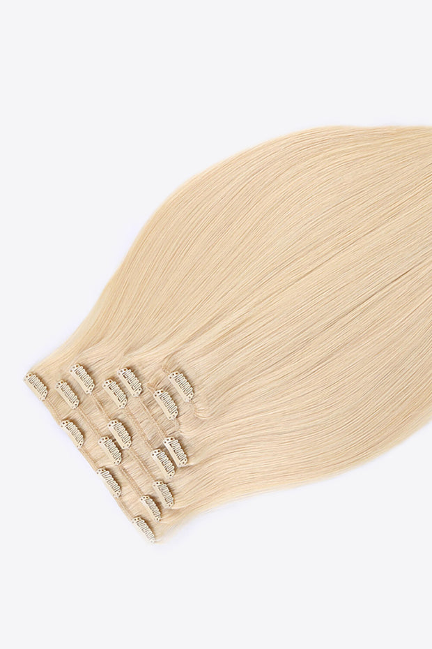 20" 120g Clip-in Hair Extensions Indian Human Hair in Blonde