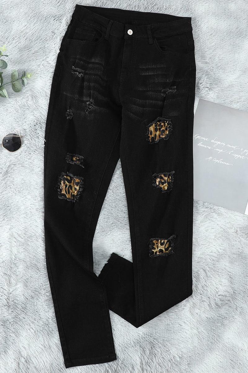 Leopard Patch Skinny Jeans - Rico Goods by Rico Suarez
