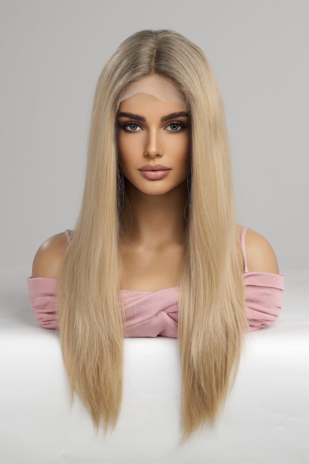 13*2" Lace Front Wigs Synthetic Long Straight 24'' 150% Density