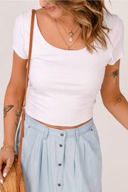 Cutout Tie Back Cropped Top