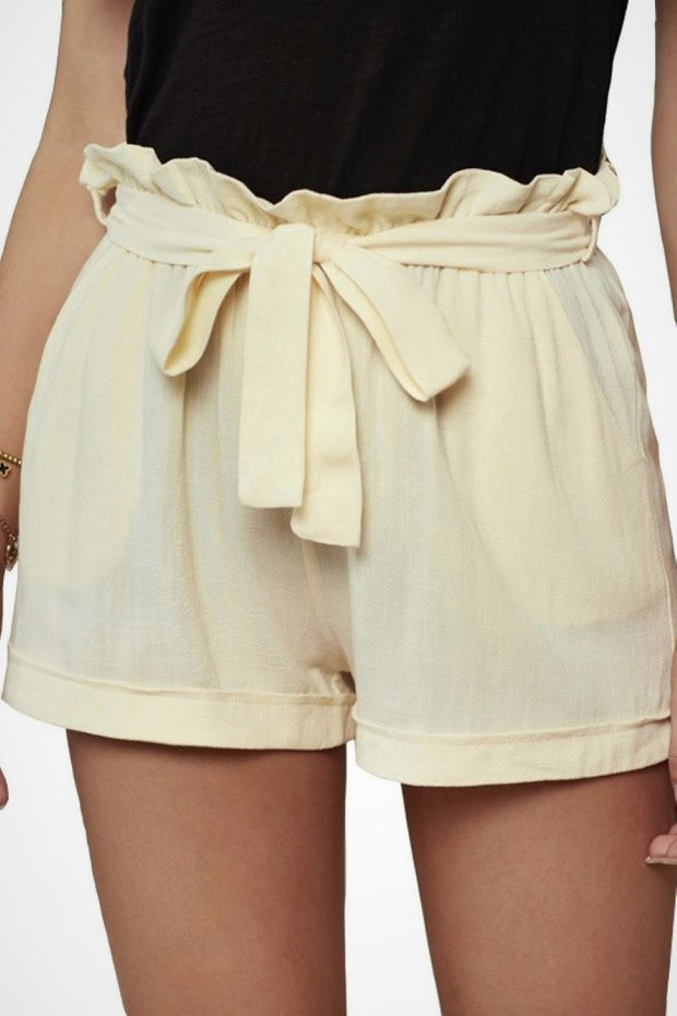 Belted Paper Bag Waist Shorts
