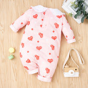Baby Girl Printed Collared Jumpsuit