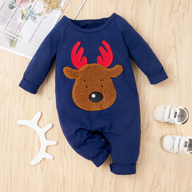 Baby Reindeer Applique Jumpsuit