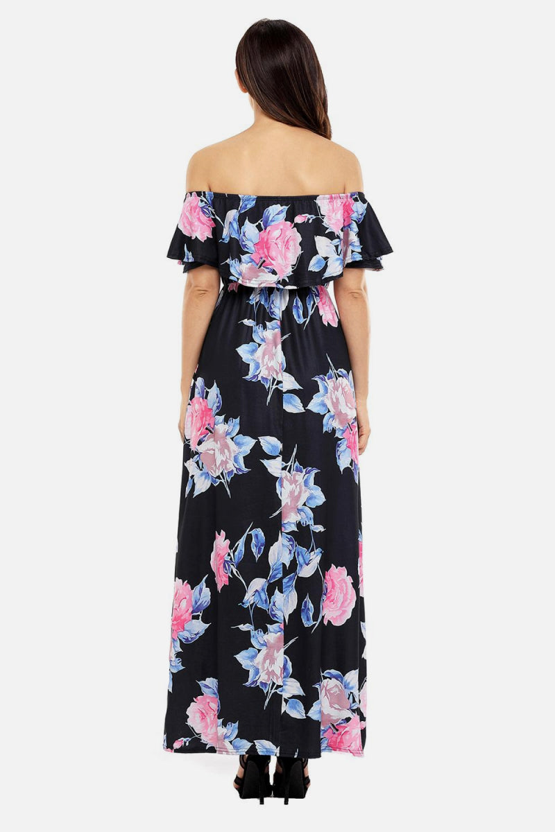 Floral Off Shoulder Maxi Dress