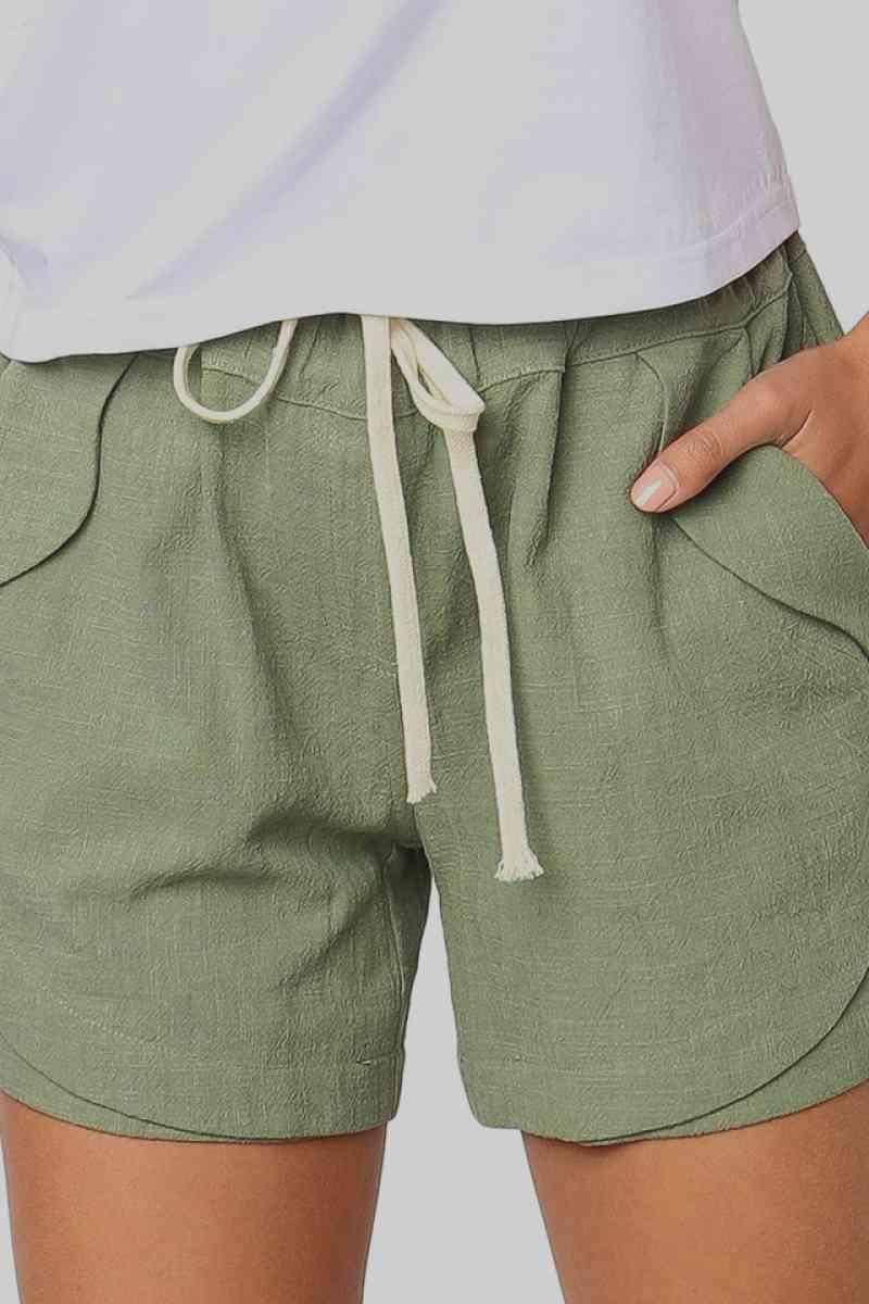 Solid Drawstrings High Waist Shorts - Rico Goods by Rico Suarez