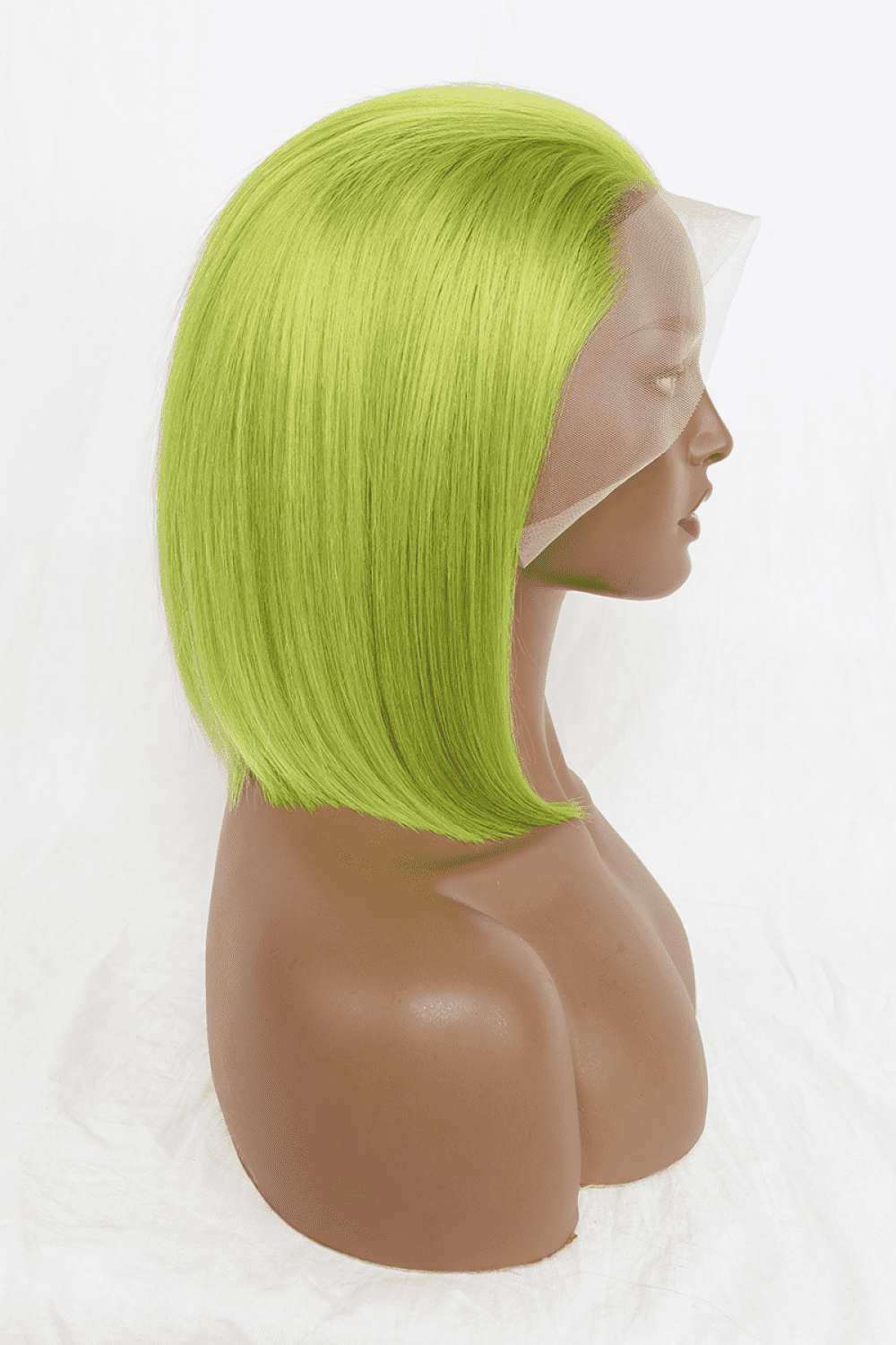 12" 140g Lace Front Wigs Human Hair in Lime 150% Density