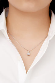 1 Carat Moissanite Pendant Platinum-Plated Necklace