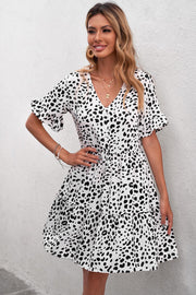 Leopard Ruffled Dress with Buttons - Rico Goods by Rico Suarez