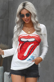 Lips Graphic V-neck T-Shirt - Rico Goods by Rico Suarez