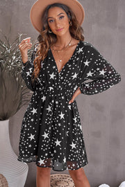 Star Pattern Surplice Dress - Rico Goods by Rico Suarez