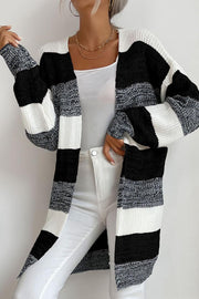 Striped Long Sleeve Duster Cardigan - Rico Goods by Rico Suarez