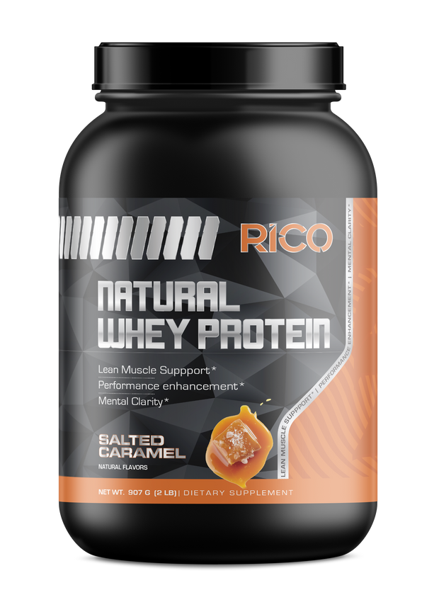 2lb Whey Natural Salted Caramel – 28 Servings - Rico Goods by Rico Suarez