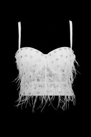 Feather and Rhinestone Bustier