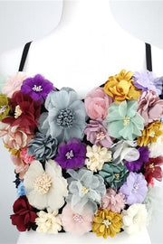 Multi-Colored Flower Embellishment Bustier - Rico Goods by Rico Suarez