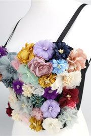 Multi-Colored Flower Embellishment Bustier - Rico Goods by Rico Suarez