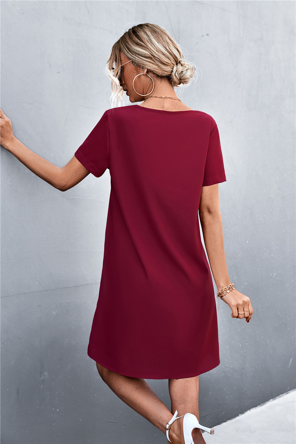 Two-Tone Lace Trim Spliced Dress
