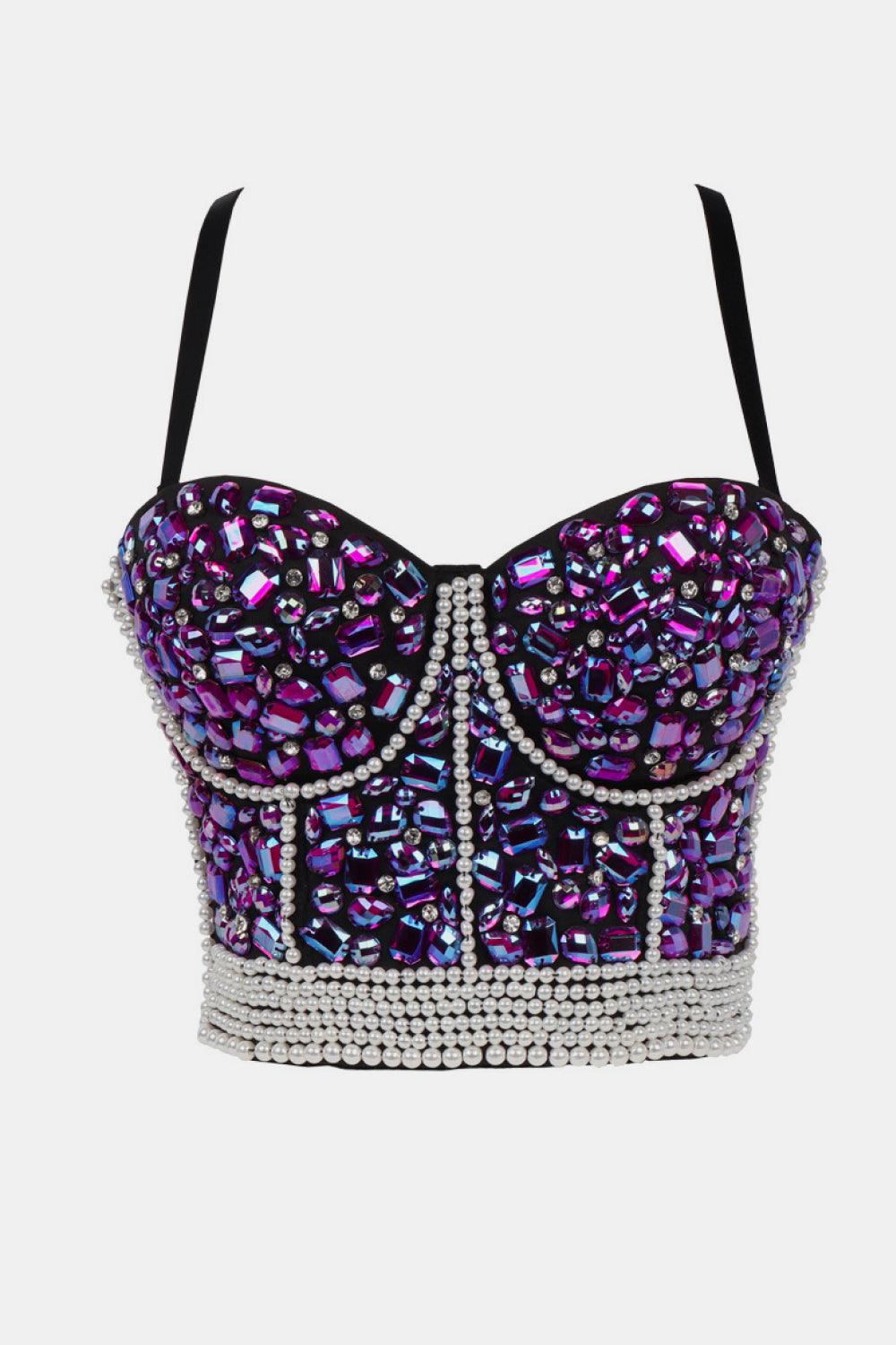 Rhinestone and Faux Pearl Bustier - Rico Goods by Rico Suarez