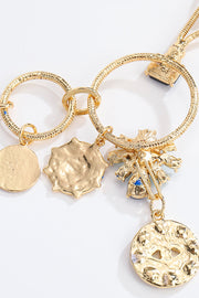 5-Piece Wholesale 18K Gold-Plated Rhinestone Evil Eye Pendant Necklace