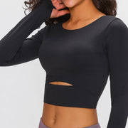 Long Sleeve Cropped Top With Sports Strap - Rico Goods by Rico Suarez