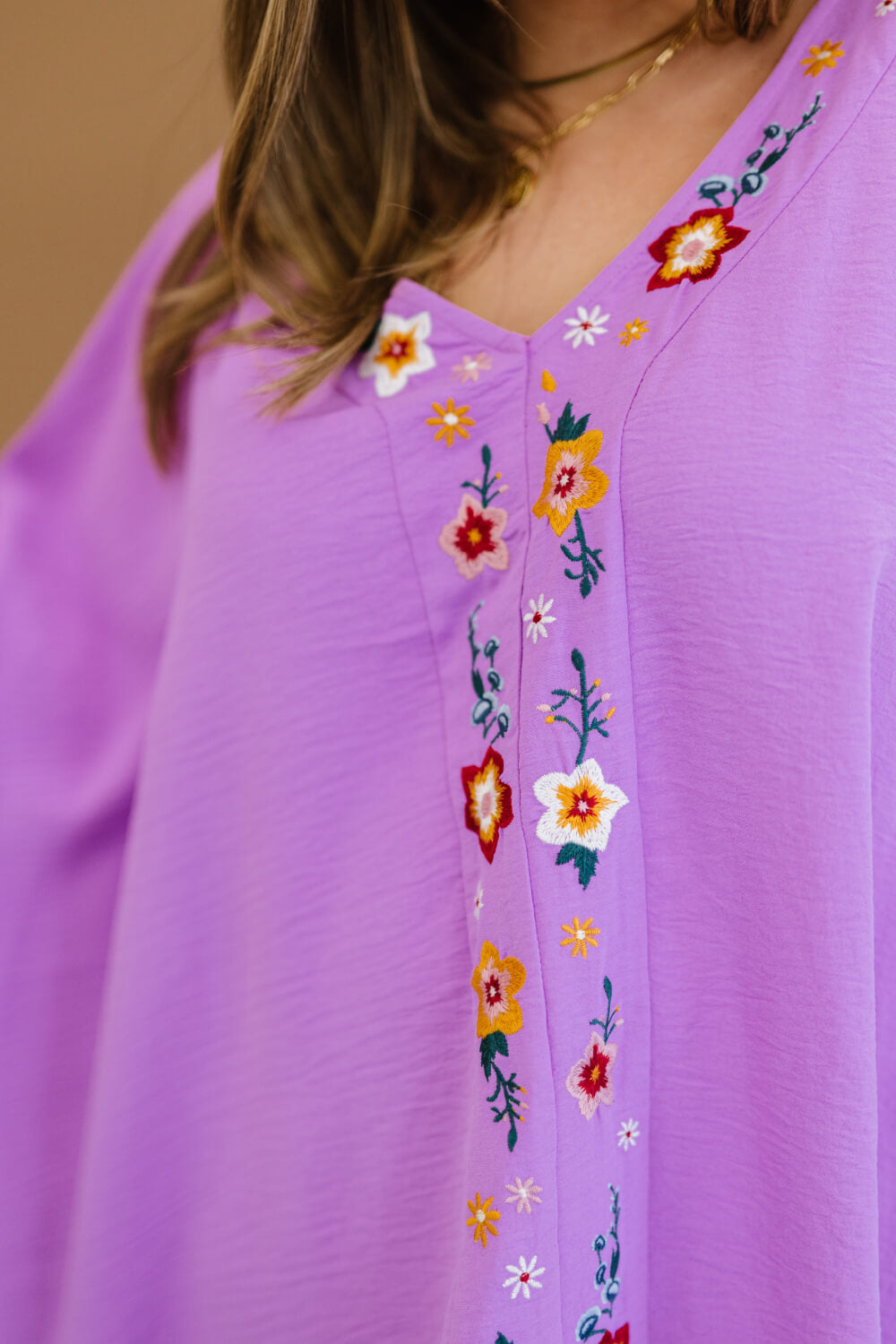 Wanderer Full Size Run Embroidered Poncho Top