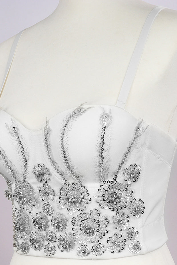 Floral Beaded Bustier