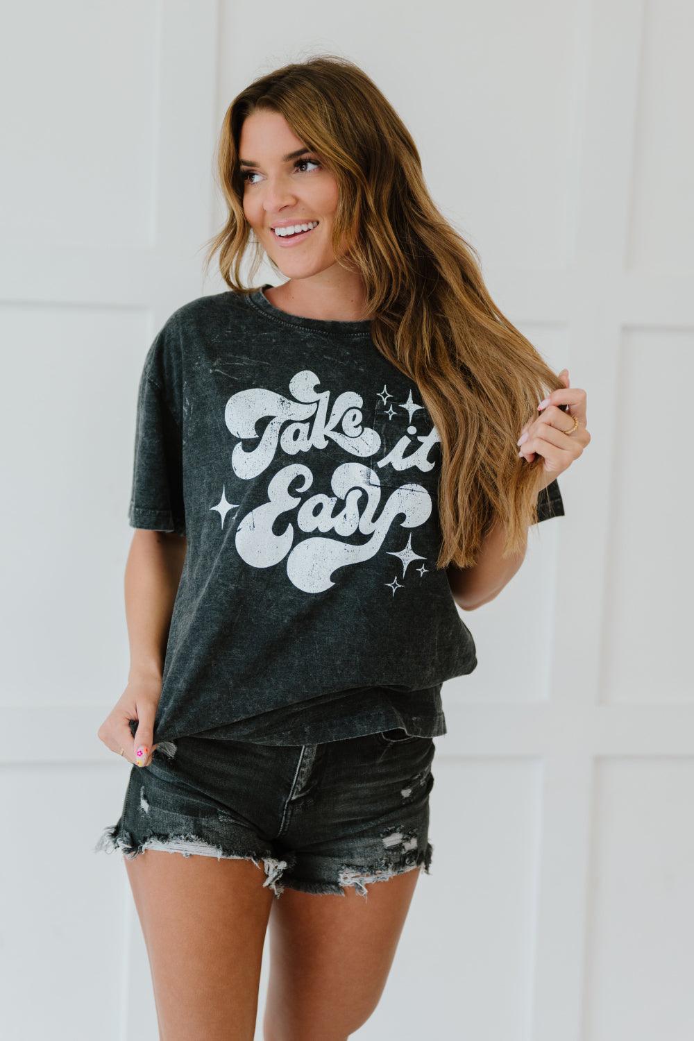 Sew In Love Take It Easy Full Size Run Graphic Tee - Rico Goods by Rico Suarez